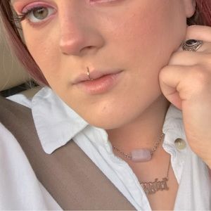 Rose Quartz Cutie Choker Necklace